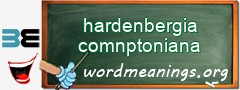WordMeaning blackboard for hardenbergia comnptoniana